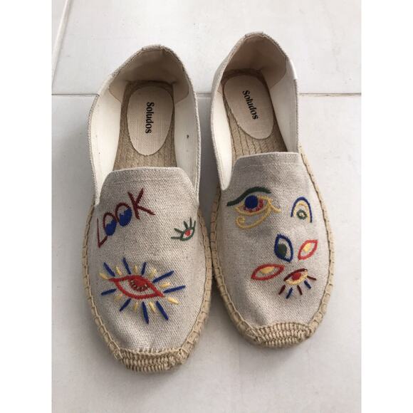 Soludos Flats Espadrilles Embroidered Multicolor - Picture 2 of 10